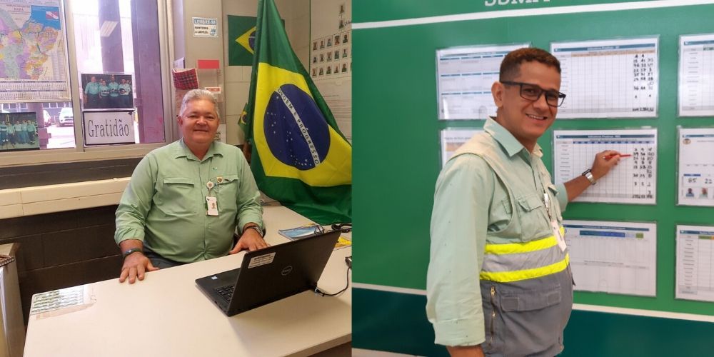 Wbiratam Gomes de Castro, supervisor de manutenção de perfuração e Elvio Sostennes Meneses, técnico especializado em manutenção da Vale, concorre na premiação com o projeto “Plano de capacitação da equipe de manutenção de perfuratrizes da gerência manutenção Mina Serra Sul”