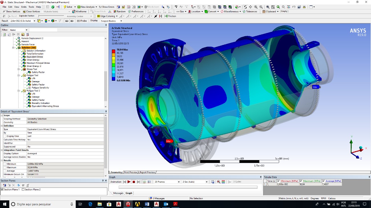 Modelo computacional por escaneamento 3D para análise estrutural de moinho de bolas com desgaste interno no munhão – Vale/Itabira